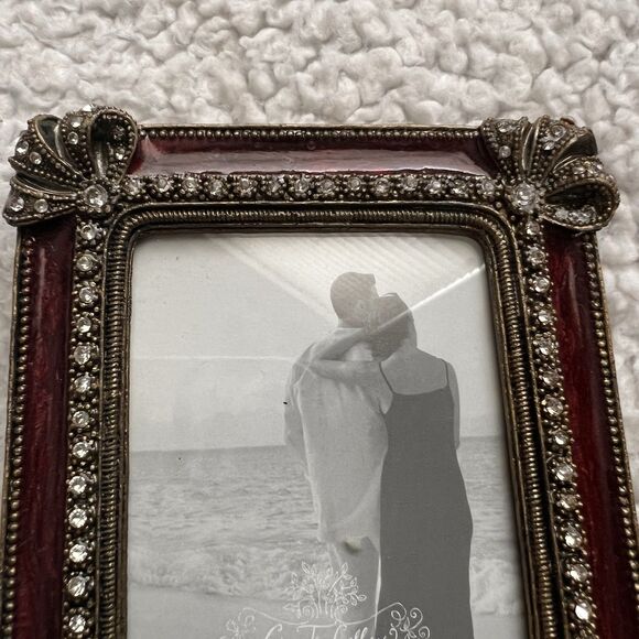 2 NEW Green Tree Gallery Photo Frame Rhinestone Red for 2 X 3” Photos Ornate - Picture 8 of 14